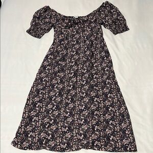 LA Threads Floral Print Off the Shoulder Midi Dress w/ Pockets